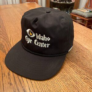 Vintage Idaho Eye Center Black Zipper Back Roped Baseball Hat Cap by Otto